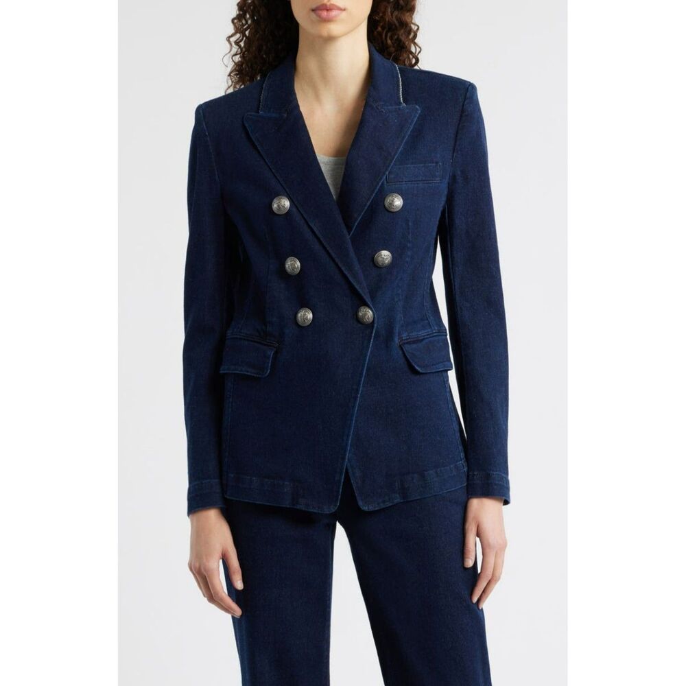 Kobi Halperin Cera Double Breasted Denim Jacket In Indigo Blue Women's S NWT